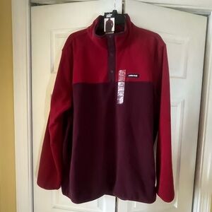 Lands' End Two-Tone Red Pullover